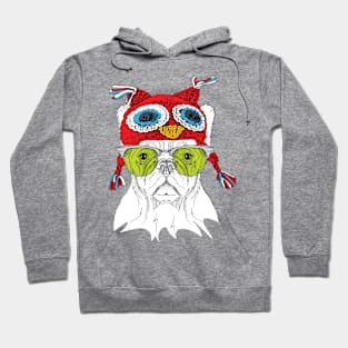 Christmas white pug Hoodie